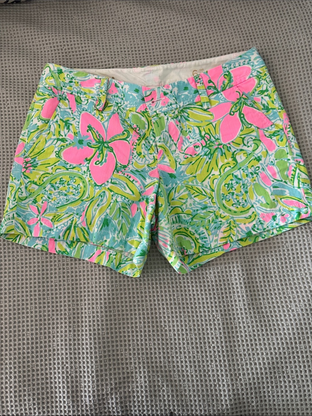 Lilly Pulitzer Neon Pink & Lime Floral Cotton Shorts